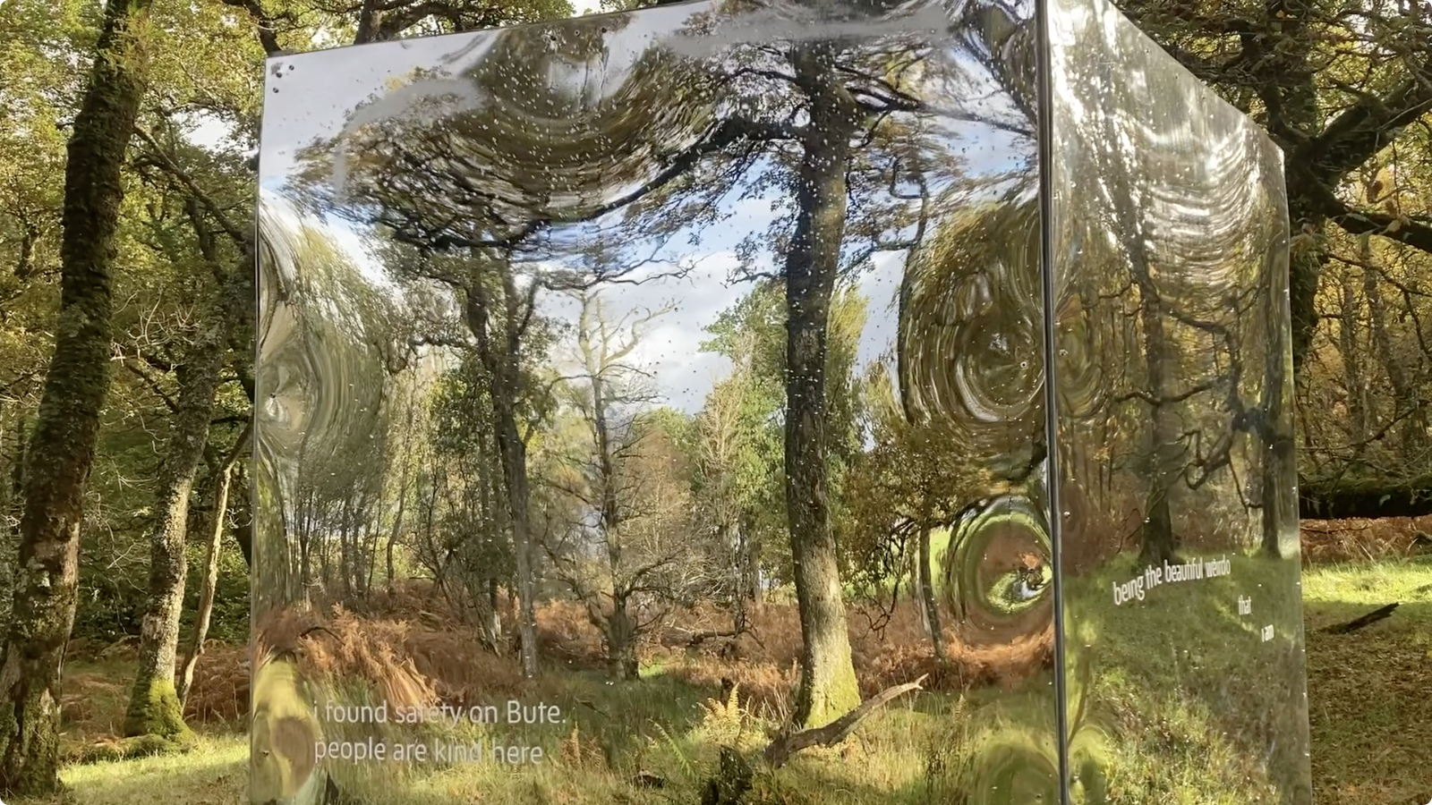 community artworks by artist luke winter for reflect project installed in rothesay