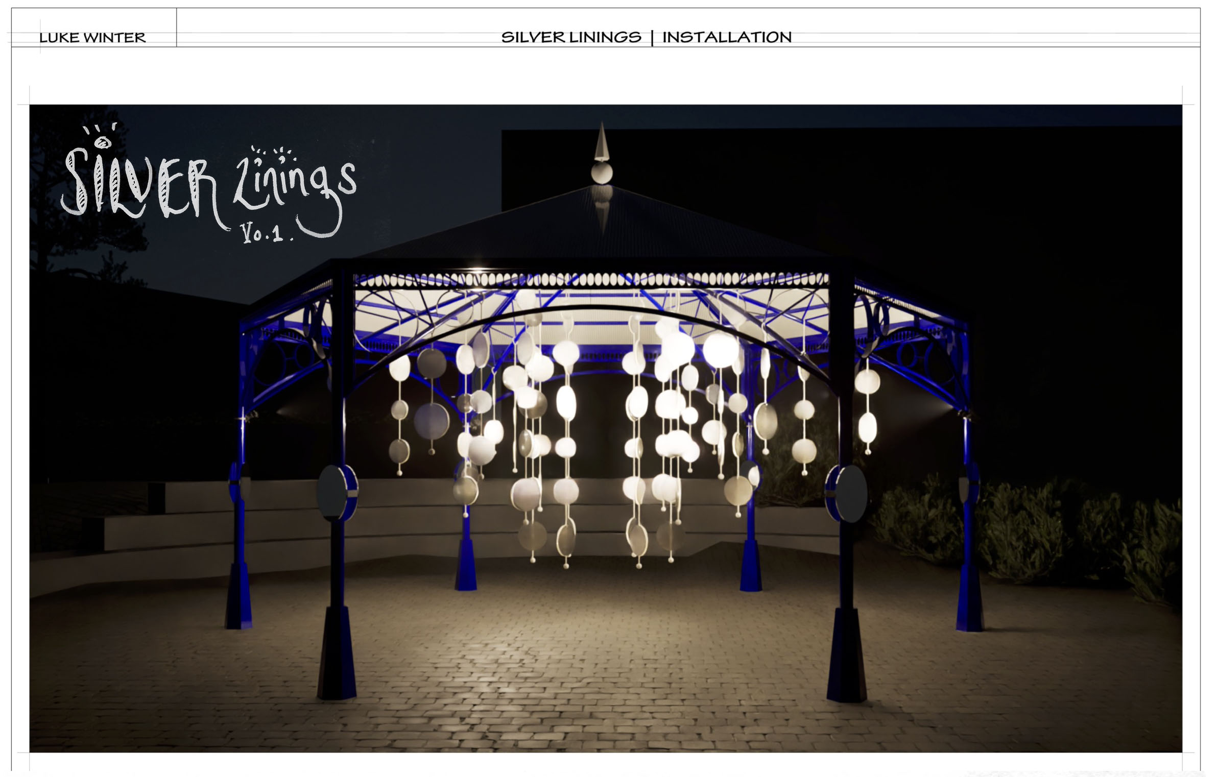 silver linings outdoor community arts sculpture by artist luke winter